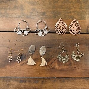 Elegant Silver and Gold Hoop Earrings Set